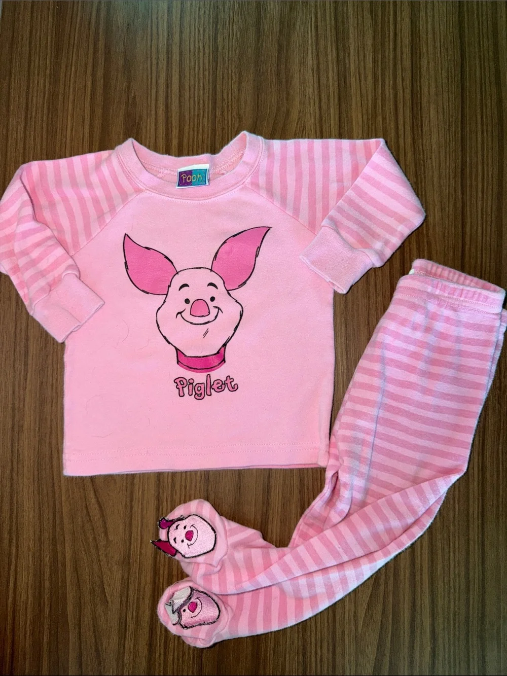 Vintage Piglet Pink Kids Pajama Set - Soft Cotton Sleepwear